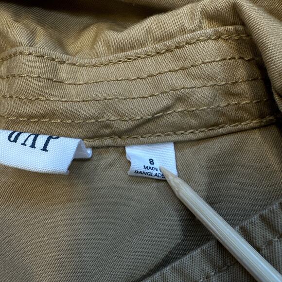 Gap Utility Romper size 8 Tan Khaki‎ Long Sleeve Safari Minimalist Shorts * - Picture 3 of 9